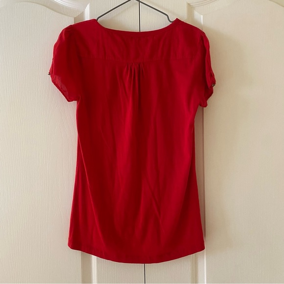Massimo Dutti red lined top - Picture 2 of 4